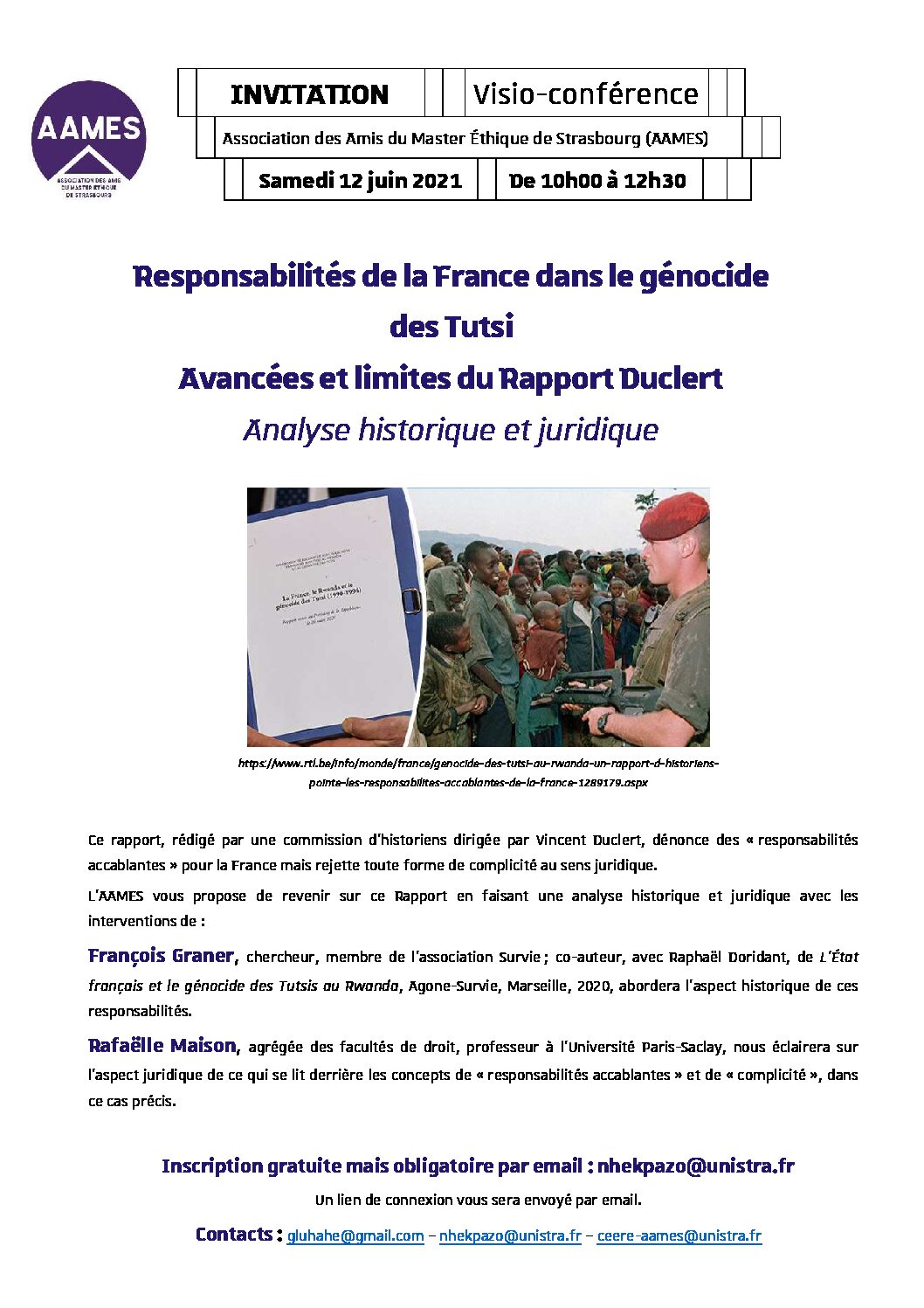 Responsabilité de la France dans le génocide des Tutsi. Avancées et limites du Rapport Duclert. Analyse historique et juridique